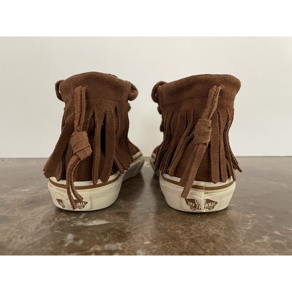 Vans Kids Sk8 Hi Top Brown Suede Fringed Shoe Skateboard 1721278 Size 10.5 - Picture 8 of 10
